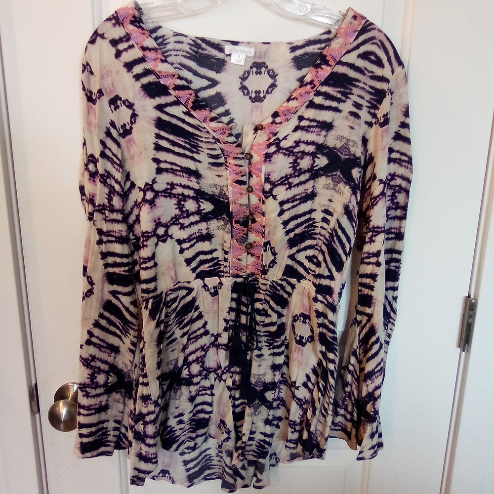 Y2K Style Babydoll Blouse Lightweight Relaxed Fit Size Medium